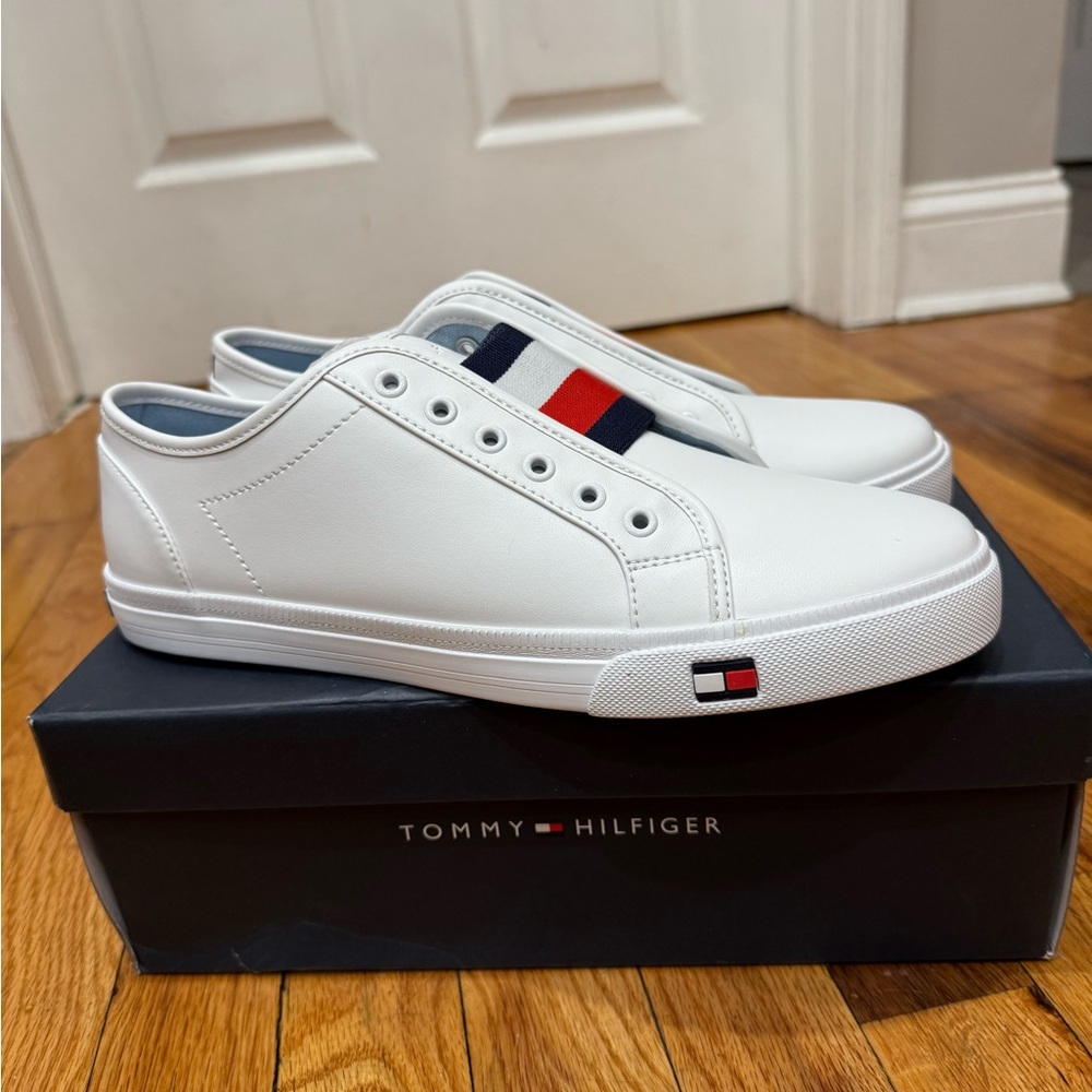 Tommy Hilfiger Men's White Slip-On Sneakers